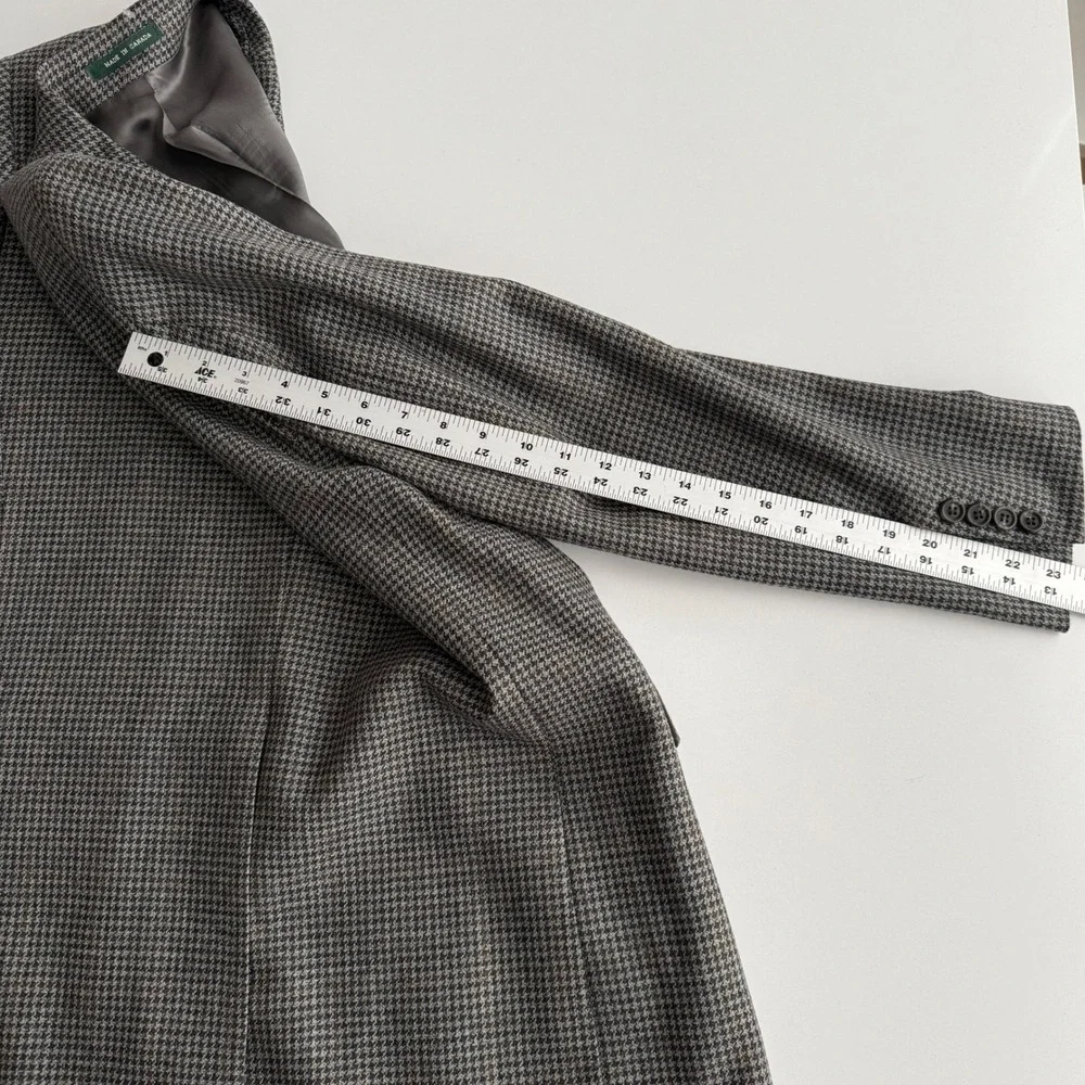 Lauren Ralph Lauren Pure New Wool Made in Canada 3 Button Houndstooth Blazer 40L